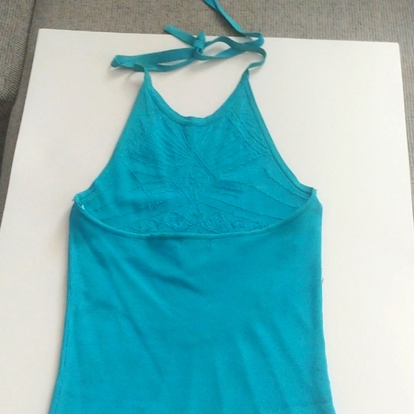 Cache Blue Embellished Halter Tank Top - Picture 5 of 11